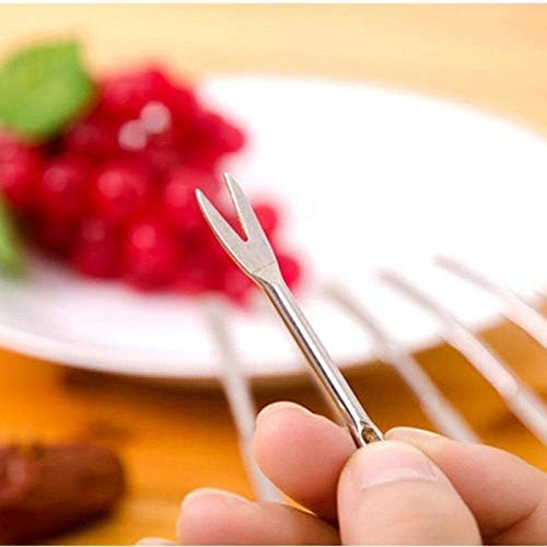 ANNIUP 4PCS Stainless Steel Seafood Fruit Forks,Olive Seafood Crab Lobster Fork Picks Handy Helper Nutcracker Needle Kitchen Picnic Seafood tools