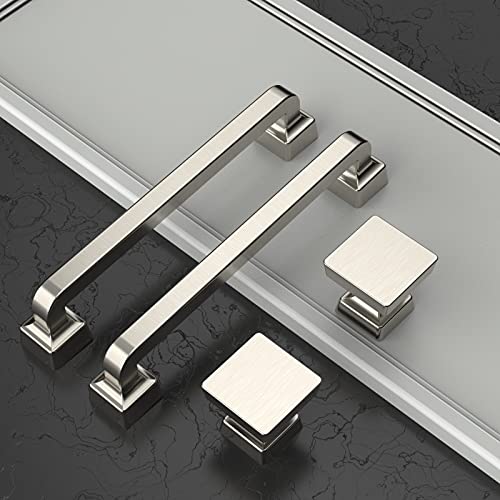 Image of Asidrama 30 Pack 1-1 /4 inch Brushed Satin Nickel Kitchen Cabinet Knobs Dresser Knobs Drawer Knobs Cabinet Hardware Zinc Knobs for Dresser Drawers