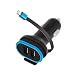 Produktbild FOREVER Auto Ladegerät mit Kurz Lightning Ladekabel, KFZ Autoladegerät Zigarettenanzünder Verlängerung, Adapter für iPhone, Samsung Galaxy, Huawei und mehr, Ladeadapter mit USB-anschluss