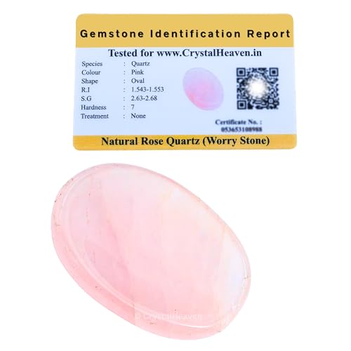 Image of Certified Rose Quartz Crystal Thumb Worry Pebbles Stones for Anxiety Stress Relief Massage - AAA Grade Original Healing Gemstone Agate Rubbing Stone for Yoga Meditation Spiritual Reiki Feng Shui