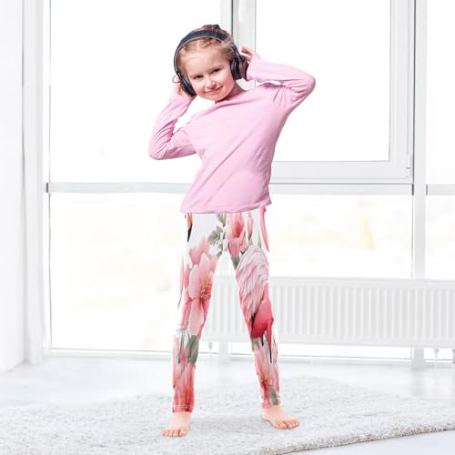 Toddler Girls Leggings Printed Yoga Pants Leggings Pink Floral Flamingo for Kids4