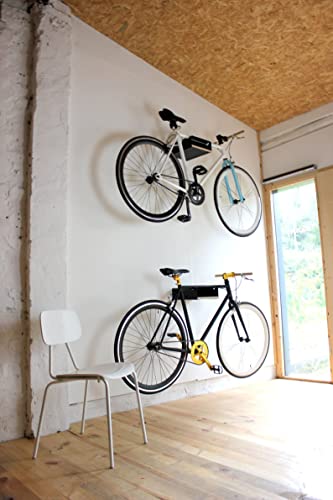 STIKE-Bike-Rack-Shelf--Multifunctional-Wall-Mounted-Bike-Hanger-with-Shelf--Premium-Bamboo-and-Aluminum-Wall-Mount-Shelf-Bike-Stand--Japanese-Minimalist-Display-Shelf-for-Bicycles-Black