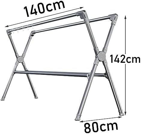 Aluminium Folding Drying Rack,Foldable Laundry Clothes Drying Rack Stand,Double Pole Drying Clothes Rack，Bottom Mesh Tray Storage，for Drying Clothes Towels Bed Linen，X-Shape Floor Drying Rack