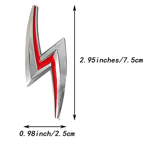 Emblema S Lightning OnlyYou.X de metal rojo cromo para coche 2