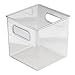 mDesign Bathroom Vanity Organizer Bin for Heath and Beauty Products/Supplies, Lotion, Perfume - Cube, Clear