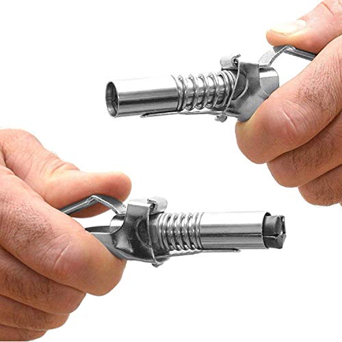Liquera Power Grease Gun Coupler Parts Heavy Duty Air Oil Pump Locks Accessories Kit High Pressure Grease Gun Needle Tip Fittings Fuel Nozzle Adapter Pistol Grip for Gun Lube and Grease Gun Hose