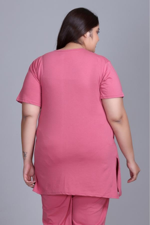 Image of In Love Women's Plus Size Longline T-Shirt with Side Pocket, 3 /4 Sleeve, Crew Neck