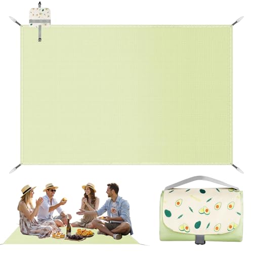 Picknickdecke Outdoor 150 x 210 cm, Tragbare Wasserdichte Picknickdecke, Leicht & Tragbar Campingdecke mit Tragegriff, Wasserdicht Faltbare Stranddecke, Waschbare Campingdecke, für Picknick, Strand