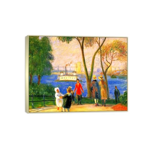 William Glackens Tableau pour Habiller un Mur Vide Salon Cadre Argenté 40x30cm