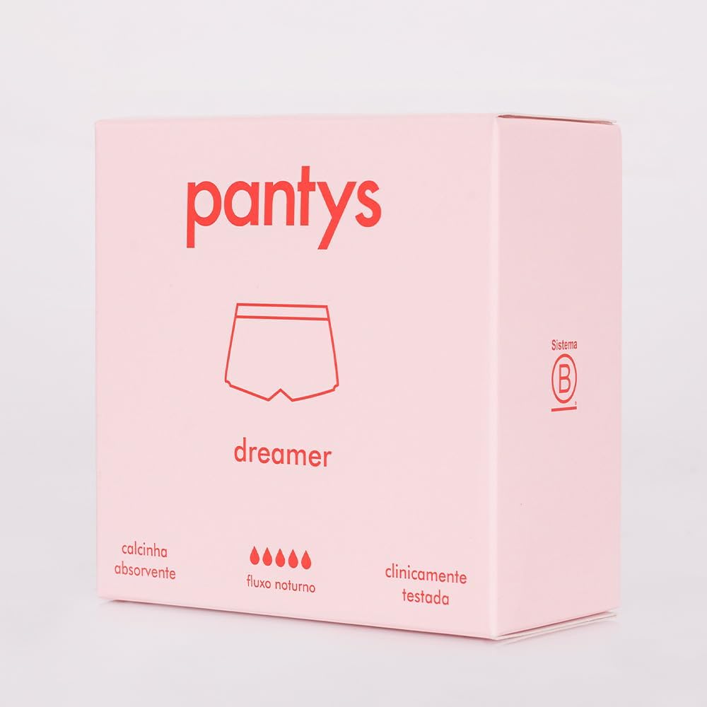 Calcinha Shorts Absorvente Menstrual Pantys Dreamer, Fluxo Noturno, Feminino, 1 Unidade