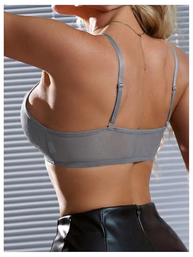 Image of SOLY HUX Front Closure Bras for Women Strappy Bralette Wireless Criss Cross Cut Out Knitted Everyday Bra