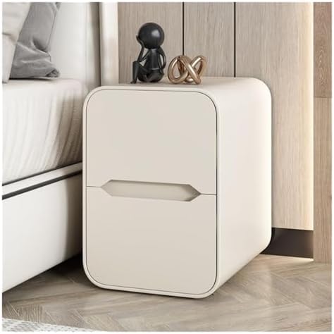 Narrow Wooden Nightstand with 2 Silent Drawer Rails - Small Bedside Table for Bedroom, Living Room & Any Space - Stylish & Functional End Table