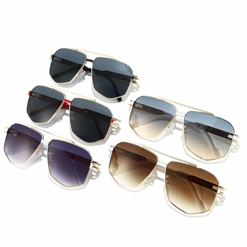 Lunettes de soleil rétro à double pont aux finitions premium - 2