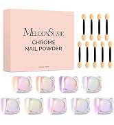 MelodySusie 9Pcs Unicorn Chrome Nail Powder,Ice Transparent Aurora,Mirror Effect,Color Changing P...