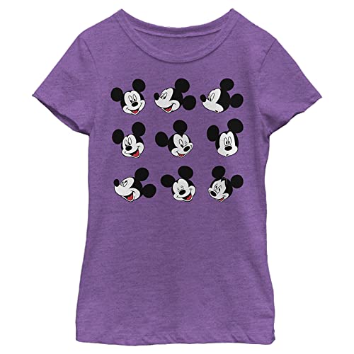 T-shirt Disney fille violet chiné idéal pour l'école et les sorties de week-end