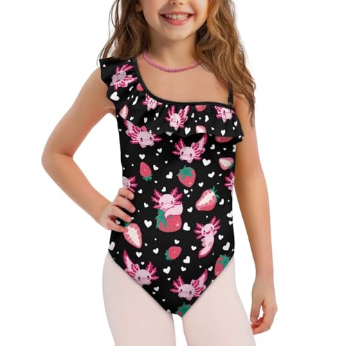 Cute Swimsuits for Teen Girls One Piece Off Shoulder Ruffle Halter Bathing Suit Kids Summer Swimwear Beach Outfits2