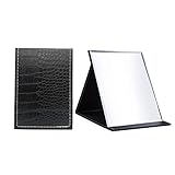 Perfektes Design:Faltbarer PU-Leder Kosmetikspiegel,ideal für Reisen, Urlaub, Auto, Boot, Camping und mehr.