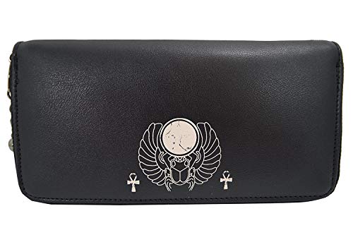 Gothic Bastet Zip Around Wallet Faux Leather Clutch Sphynx Cat Occult Goth2