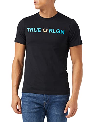 True Religion Men's Short Sleeve True RLGN Bit Tee | Jet Black | XL