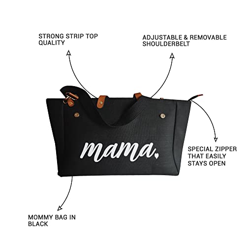 Mom Mama Bag, Tote Bag For Women, Mama Gifts, Multifunctional Tote Bags For Women, Cotton Canvas Tote Zipper, Bags For Women, Travel Tote Bags For Women, Mommy Bag, Mom Bag Large #TOP2