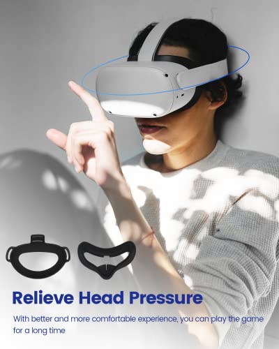 VR Face Cover Pad Silikon Gesichtsbedeckung für Oculus, Waschbar Silikon VR Gesichtsschutz, BOZILY Ersatz Gesichtspolster VR Zubehör für Quest 2 Headset (Schwarz) - Image 6