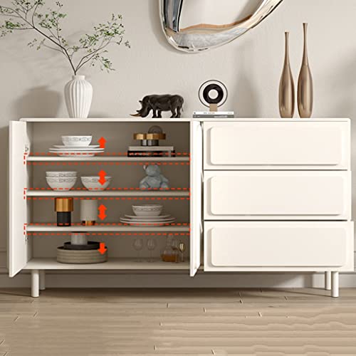 Nizame Bathroom Storage Cabinet, With Shelves, Floor Cabinet With 3 Large Drawers, Nightstand With 2 Doors, For Bedroom, Hallway, Entryway, White (Color : White, Size : 160 * 35 * 95Cm) #TOP2