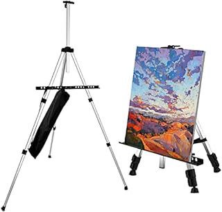 Easel for Painting, Adjustable 52cm-153cm Art Easel Stand for Adults Kids Artist, Indoor Outdoor Light Weight Table-Top Floor Standing Metal Tripod Stand for a2, a3, a4 Canvas Display, Silver
