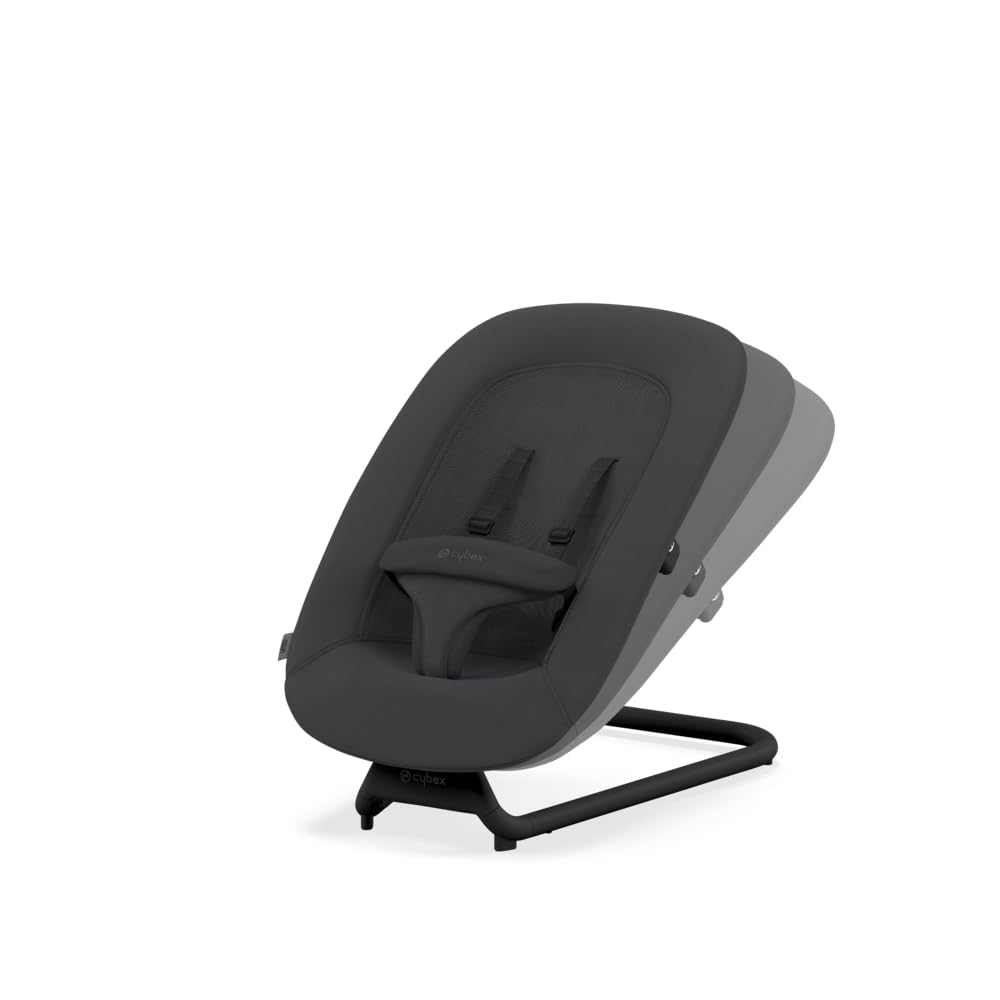 CYBEX Gold LEMO Bouncer, Sdraietta con Comodo Materassino, Compatibile con Seggiolone/Sedile CYBEX LEMO, Dalla Nascita Fino a 3 Anni (ca. 15 kg), Stunning Black (Nero)