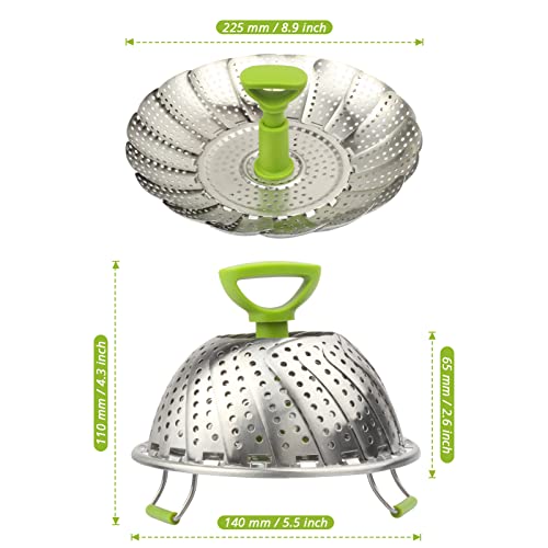 Sihuuu 1 Piece Steamer Basket, 5.5" To 9" Stainless Steel Vegetable Steamer Basket,Folding Expandable Steamers For Steaming Cooking #TOP1