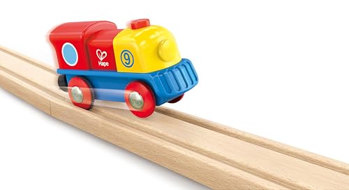 Hape E3820 Piccola Locomotiva Con Pulsante, Alimentazione A Batterie, Gioco Adatto Per Bambini, Colori Rosso, Giallo E Blu - 3