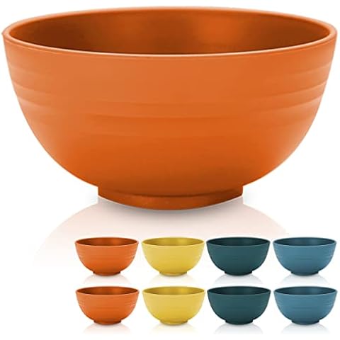 Kyraton 760 ml Plastic Cereal Bowls 8 Pieces Cover