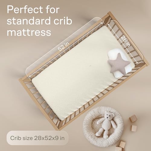 Niagara 1 Pack Viscose Made from Bamboo 100% Waterproof Crib Mattress Protector, Soft Breathable Crib Mattress Protector with Deep Pocket, Crib Mattress Pad for Toddler and Baby (52x28, Beige) by Niagara Sleep Solution - Image 3