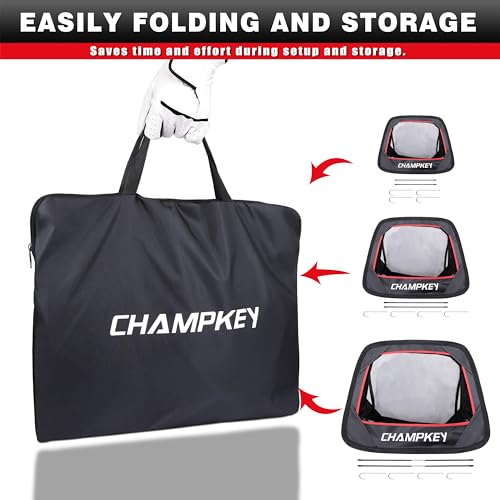 image for CHAMPKEY Golf Chipping Net with Chipping Mat and 12 Foam Golf Balls - 