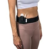 Pumpcases Adjustable Black Insulin Pump Belt – Diabetic Insulin Pump Stretch Band – Waist Belt Insulin Pump Case – Compatible with Mobi – Assembled in The USA (Small)