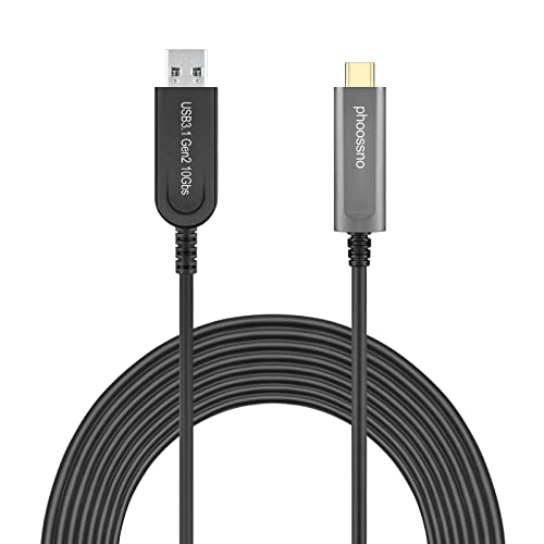 USB A to C Fiber Optical Extension Cable USB 3.2 Gen2 10Gbps 10M 33FT Compatible with Microsoft Azure Logitech Camera Aver &Vaddio & Barco ClickShare Touch Screen Kinect Oculus VR Intel RealSense by phoossno - Used condition - US$58.68
