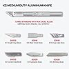 Excel Blades K2 Medium Duty Hobby Knife Set – 12 Pack Precision Craft Knives with #24 Blades for Carving & Crafting – Lightweight Aluminum Handle – Made in the USA #2