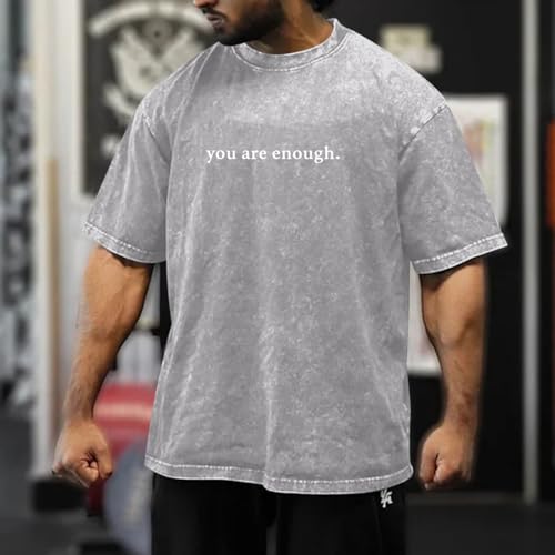 Image of Dear Person Behind Me Shirt You are Enough Tshirts for Men Oversized Inspirational Positive Tees Vintage Graphic Tops