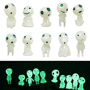 Fairy Garden Accessories, 10Pcs Glow in Dark Tree Elves Fairy, Princess Mononoke Luminous Ghost, Fairy Garden Gnome…