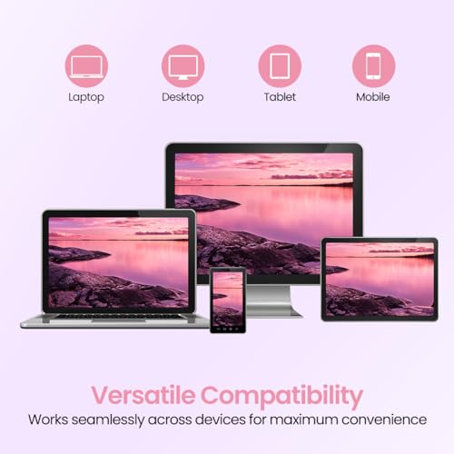 Image of Portronics Bubble Square Wireless Keyboard with Bluetooth + 2.4 GHz USB Receiver (Dual Connectivity), Pair 3 Devices Max, Multimedia Hotkeys, for Laptop, PC, Smartphone, Tablet (Pink)