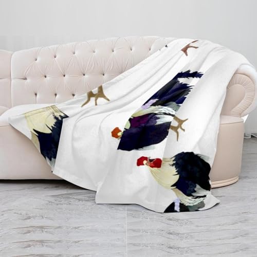 Couverture douce Crowing Rooster en microfibre polaire 150x130 cm pour lit et canapé - 5
