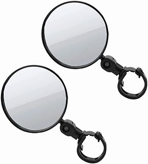 2 Pcs Bicycle Rearview Mirrors, Handlebar Rotatable Bicycle Mirror 360° Adjustable,Rearview Cycling Riding Mirror for Road Mountain Bike （black）