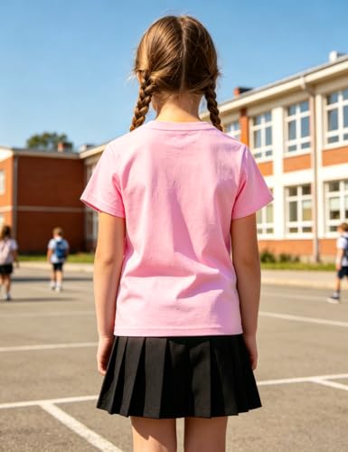 Image of Girls' School Days Short Sleeve Shirts Graphic T-Shirts Size 5-8