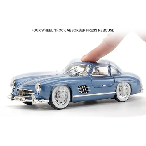 Image of 1:24 SL300 Vintage Toy Car Diecast Metal Classic Model Toy Car for Kids Light Sound Pullback Openable Door, Red
