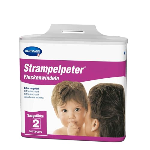 Strampelpeter Flockenwindeln Saugstärke 2: hygienische Lösung für Anwender mit leichter Inkontinenz Inkontinenzeinlagen 35x11cm 56 Stück