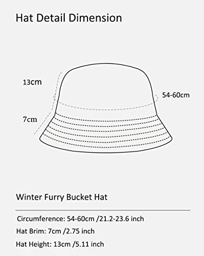 Czevip Pink Outfits For Women Fuzzy Bucket Hats Cute Warm Winter Faux Fur Hat For Teen Girls Cow Print Fluffy Hats Soft Cozy Furry Hat Trendy Stuff Winter Accessories #TOP3