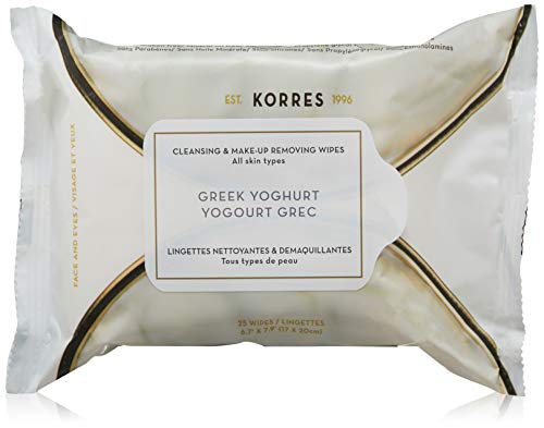KORRES Greek Yoghurt Cleansing and Makeup Removing Wipes, 25 Wipes