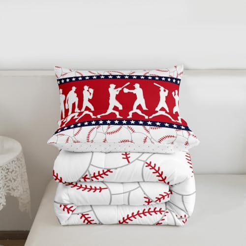 Image of Feelyou Baseball Comforter Set King Size for Kids Boys Girls