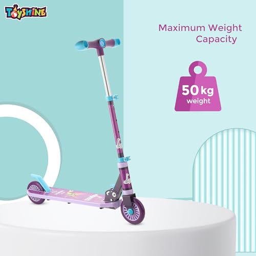 Image of Toyshine Jumbo 2 Wheel Runner Scooter with Anti Slip ABS Base Aluminium Structure Height Adjustable Handlebar Foldable Max Load 50kg for Boys and Girls Ages 4 and Above - Purple