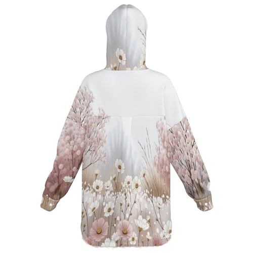 Prairie de fleurs sauvages veste peluche chaude contre les frissons