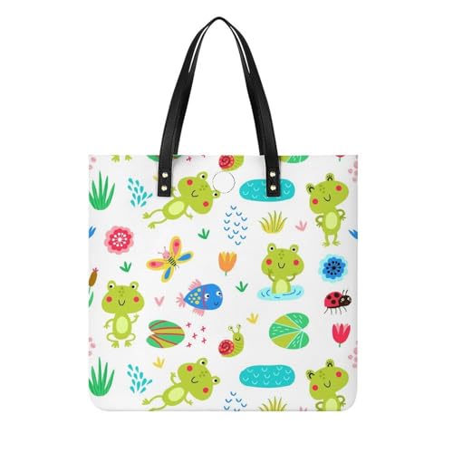 Sac shopper grenouille anti-encombrement grand cabas de voyage en tissu pour femme active